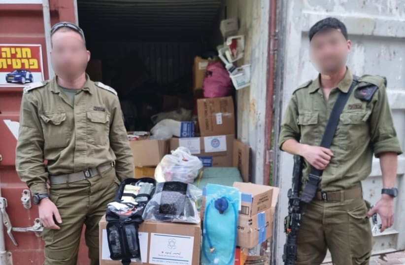  An IDF unit receives tactical and personal gear in an Operation Israel delivery. (photo credit: Operation Israel)