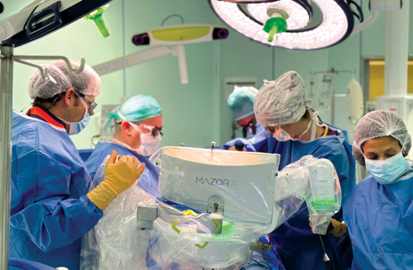 Robot-assisted spinal surgery at Hadassah Medical Center. (photo credit: COURTESY HADASSAH)