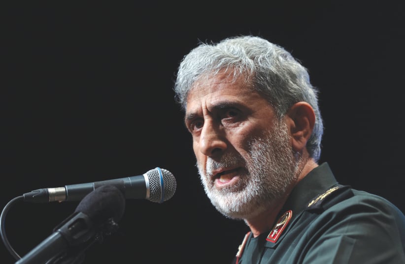  BRIG.-GEN. ESMAIL Qaani, head of the Revolutionary Guards Quds Force: Media reports indicate that Iran’s proxies have stopped attacking US interests since the visit of Qaani to Baghdad in late January. (photo credit: WEST ASIA NEWS AGENCY/REUTERS)