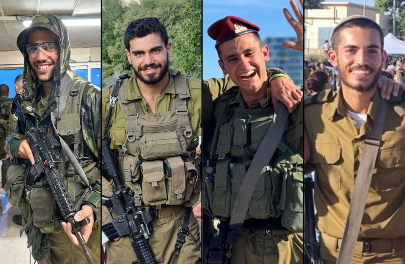  (From left-to-right) Sgt. Amitai Even Shoshan, Capt. Ido Baruch, Sgt. Reef Harush, and Sgt. Ilai Zair  (photo credit: IDF SPOKESPERSON'S UNIT)