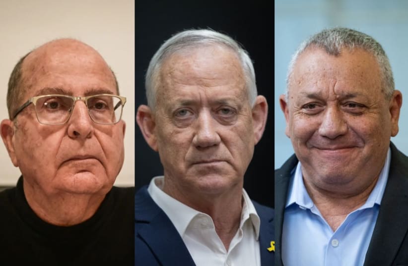  FROM LEFT: Moshe Ya'alon, Head of the National Unity party Minister Benny Gantz, and Israeli Minister Gadi Eisenkot. (photo credit: AVSHALOM SASSONI/FLASH90, CHAIM GOLDBEG/FLASH90, YONATAN SINDEL/FLASH90)