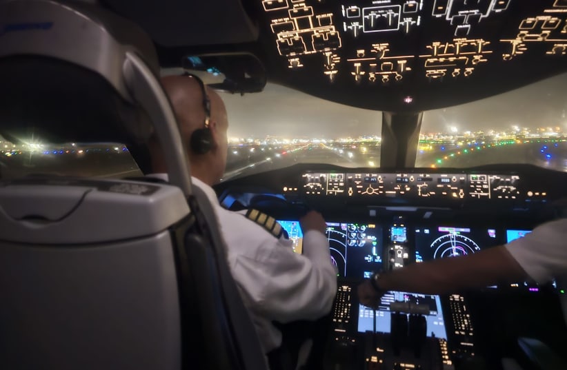  Cockpit view from an El Al plane, April 9, 2024. (photo credit: EL AL)