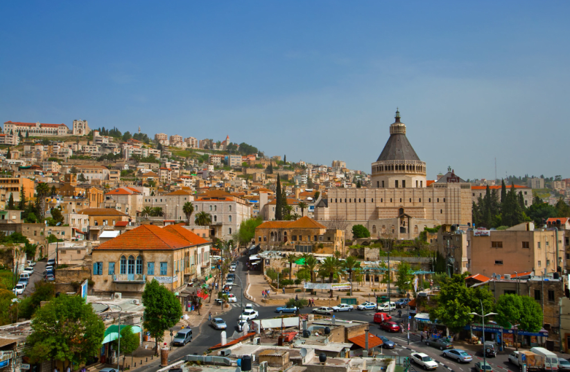  Nazareth, Galilee region with the Basilica of Annunciation on background. (photo credit: TOURISM MINISTRY, TOURISM MINISTRY/DAPHNA TAL)