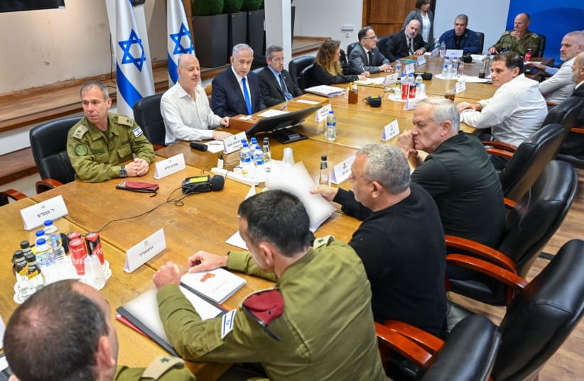  Reunión del gabinete de seguridad para hablar de Rafah, 15 de marzo de 2024. (photo credit: KOBI GIDEON/GPO)