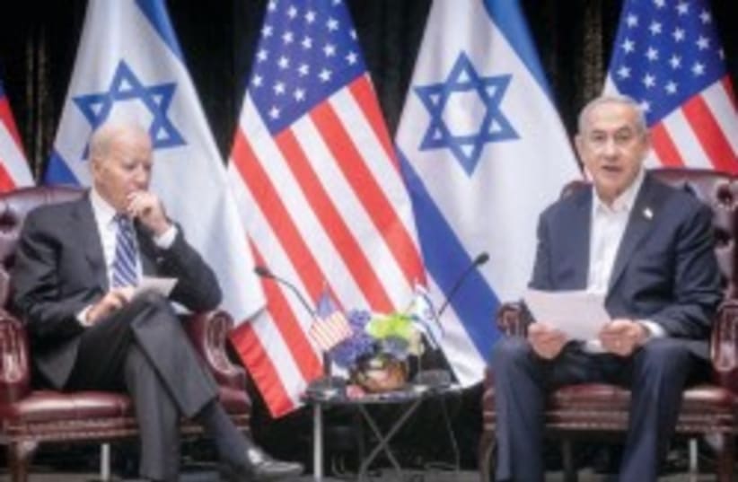 Biden en Israel el 18 de octubre (photo credit: MIRIAM ALSTER/FLASH90)