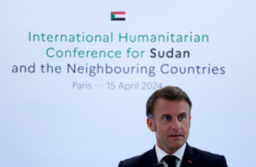 Macron ayuda a sudán 16/4/2024 (photo credit: Aurelien Morissard/REUTERS)