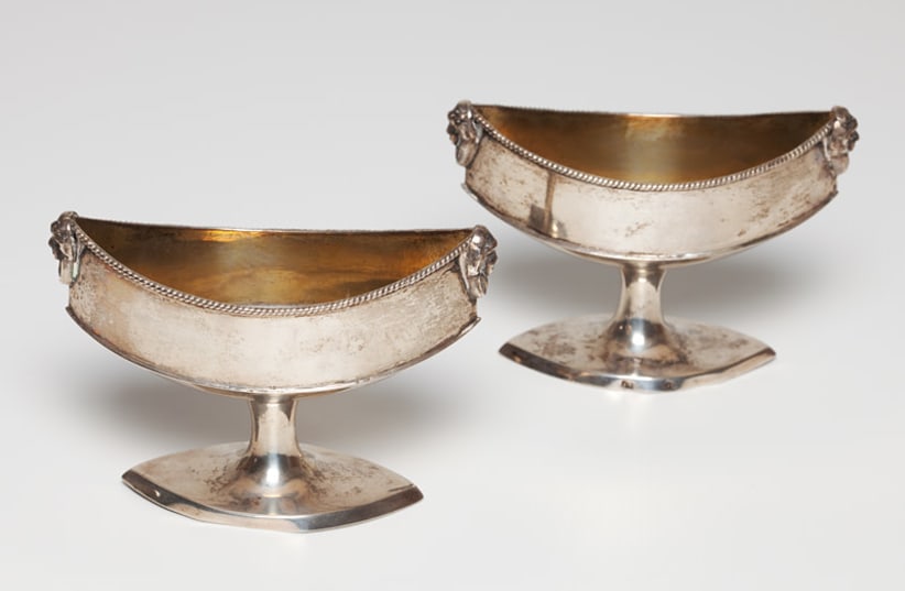  DISTINGUISHING US from the Greeks: Seder cups, 1790-1810, Jewish Museum of Switzerland. (photo credit: Wikimedia Commons)
