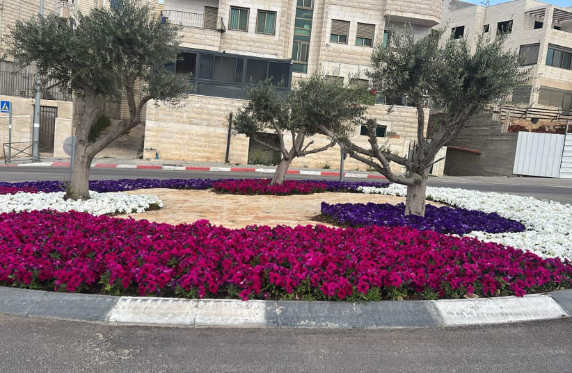  Flowers planted in Jerusalem in preparation for the spring and summer months, April 20, 2024. (photo credit: JERUSALEM MUNICIPALITY)