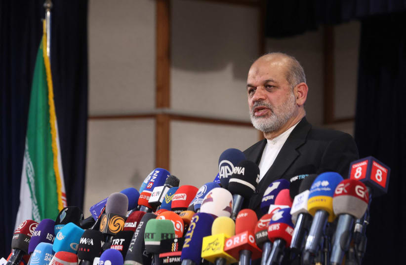  Iranian Interior Minister Ahmad Vahidi speaks during a press conference after the parliamentary elections in Tehran, Iran, March 4, 2024. (photo credit: MAJID ASGARIPOUR/WANA (WEST ASIA NEWS AGENCY) VIA REUTERS)