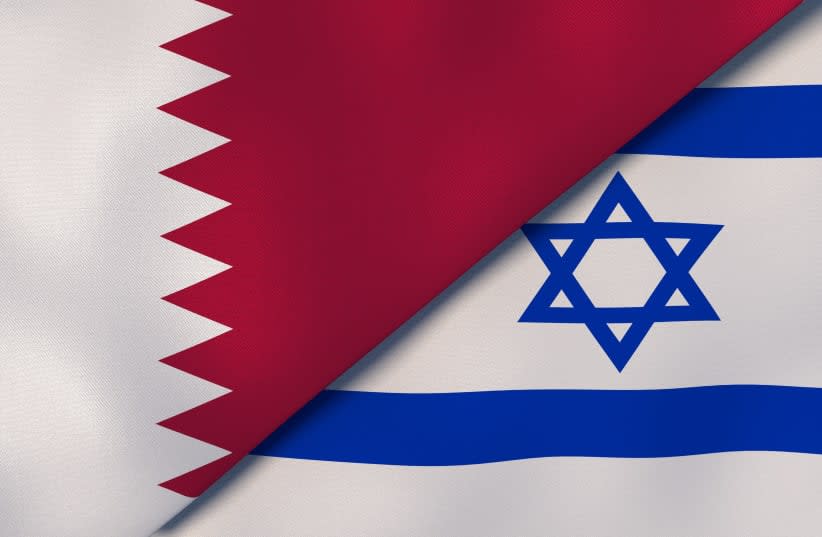  Las banderas de Israel y Qatar (photo credit: INGIMAGE)