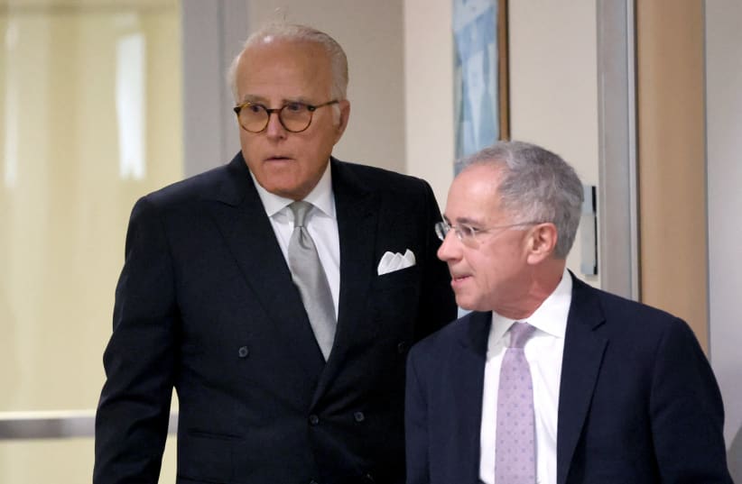  James Biden, brother of U.S. President Joe Biden, arrives with attorney Paul Fishman for a closed deposition with members of the Republican-led House Oversight Committee conducting an impeachment inquiry into the president, at the O'Neill House Office Building in Washington, US, February 21, 2024 (photo credit: REUTERS/LEAH MILLIS)