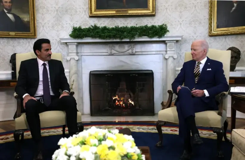  US President Joe Biden and the Emir of Qatar (photo credit: REUTERS)