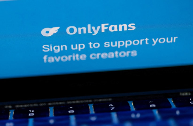 A logo for OnlyFans is seen in this illustration picture. Uploaded on 1/5/2024 (photo credit: Carlos Barria/Reuters)