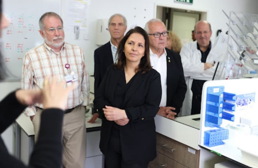  Prof. Michael Halberthal (left) and Minister Gila Gamliel at Rambam Health Care Campus. (photo credit:  RAMBAM HEALTH CARE CAMPUS)
