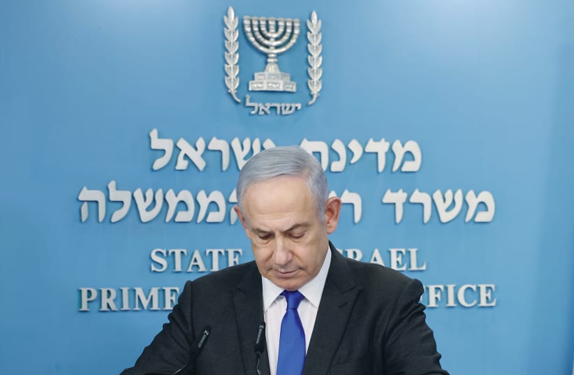  PRIME MINISTER Benjamin Netanyahu holds a news conference in Jerusalem in March. He has been through a lot, but nothing like this, the writer maintains. (photo credit: Marc Israel Sellem/Jerusalem Post)