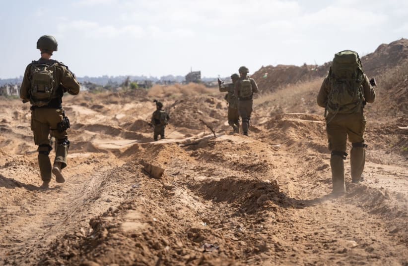 Israeli forces are seen operating in the Gaza Strip on February 5, 2024 (photo credit: IDF SPOKESPERSON'S UNIT)