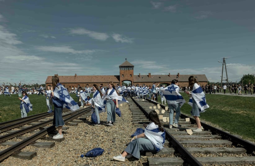  March of the Living at Auschwitz, May 6, 2024.  (photo credit: CHEN SCHIMMEL)