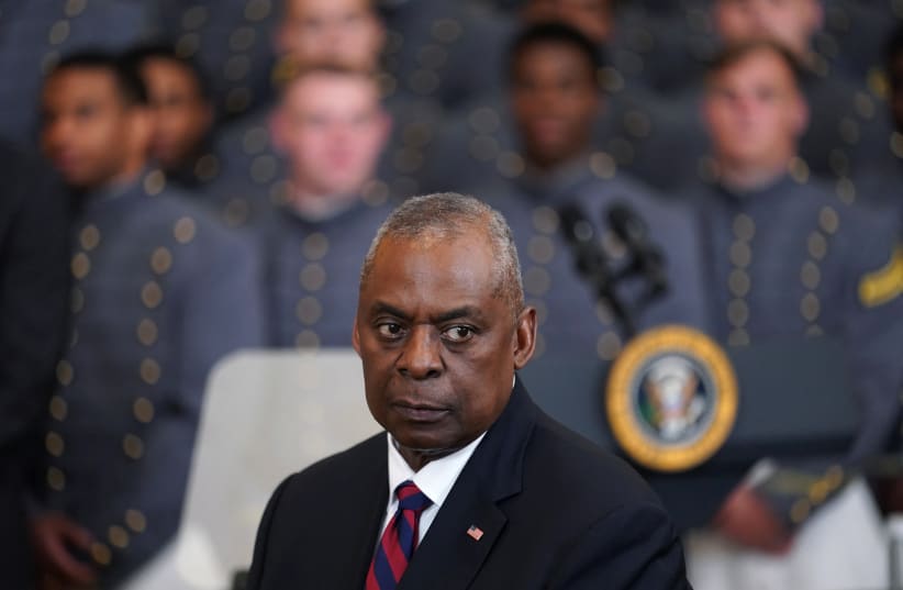 US Secretary of Defense Lloyd Austin attends at the White House in Washington, May 6, 2024 (photo credit: REUTERS/KEVIN LAMARQUE)