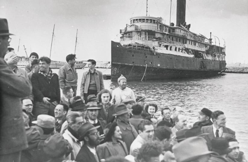  OUR STORY: In Israeli waters on the ‘Exodus,’ July 18, 1947. (photo credit: Wikimedia Commons)