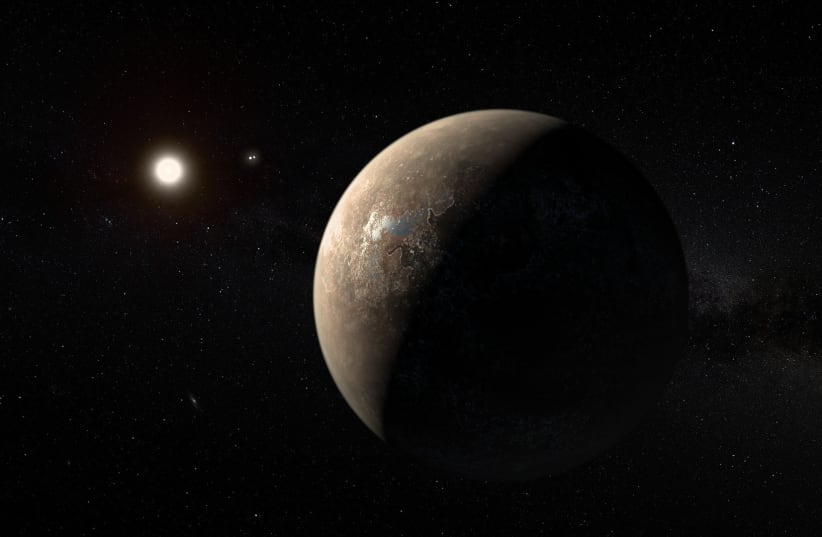 Artist's impression of the exoplanet Proxima Centauri b shown as of a arid (but not completely water-free) rocky Super-Earth. (photo credit: ESO/M. Kornmesser)