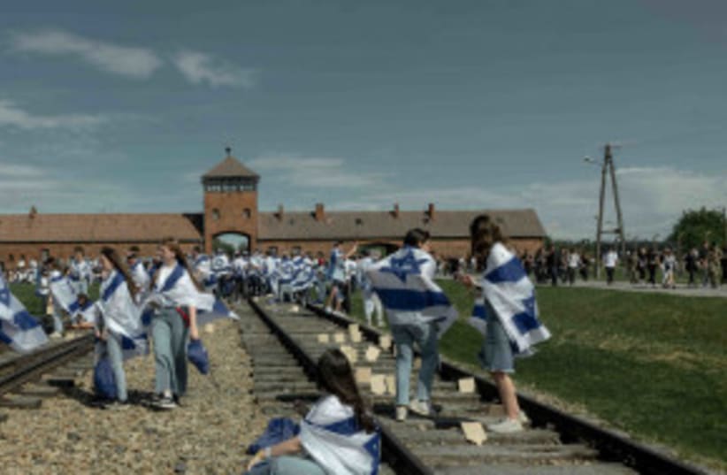  Marcha por la vida en Auschwitz, 6 de mayo de 2024 (photo credit: CHEN SCHIMMEL)