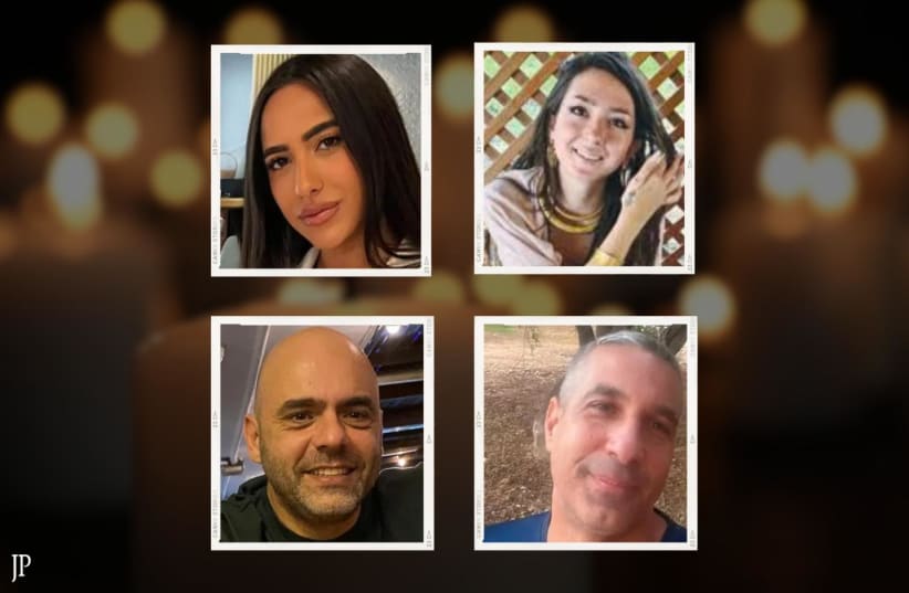  (L-R) Amit Buskila, Shani Louk, Itzik Gelernter, and Ron Binyamin (photo credit: Foreign Ministry/Facebook, Hostage and Missing Families Forum)