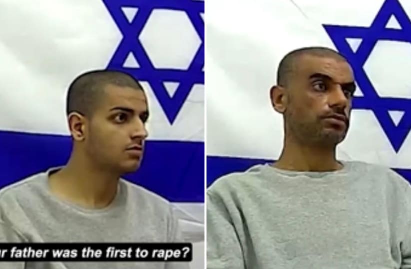 Picture of Radi (right) and Abdallah (left) during the investigation after being captured by the IDF on October 7. Uploaded on 23/5/2024 (photo credit: SHIN BET)