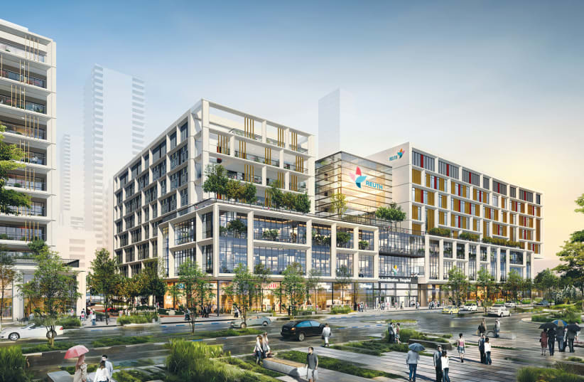  AN ARTIST’S rendering of the Reuth Tel Aviv Rehabilitation Hospital at the new campus in Sde Dov: The future campus, which will be the largest in Israel, will respond to the country’s growing rehabilitation needs, especially in light of the war, says the writer. (photo credit: COURTESY REUTH)