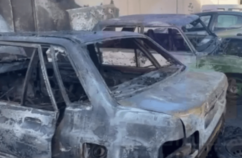  A car which exploded in Damascus, in which one person died. May 25, 2024 (photo credit: Walla)
