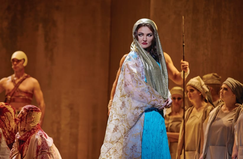  AIDA OKSANA VOLKOVA as Amneris in ‘Aida.’ (photo credit: LUDWIG OLAH)