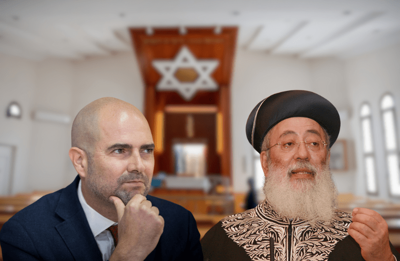  Knesset speaker Amir Ohana (left) and Jerusalem Chief Rabbi Shlomo Amar (right. (photo credit: FLASH90)