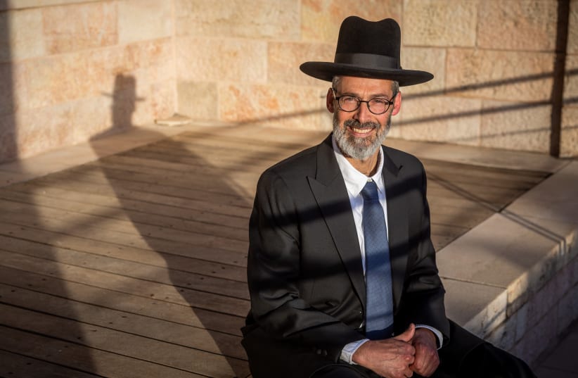  Rabbi Meir Kahane, Religious Zionist candidate for Chief Rabbi poses for a picture in Jerusalem, on June 7, 2023. Uploaded on 28/5/2024 (photo credit: YONATAN SINDEL/FLASH90)