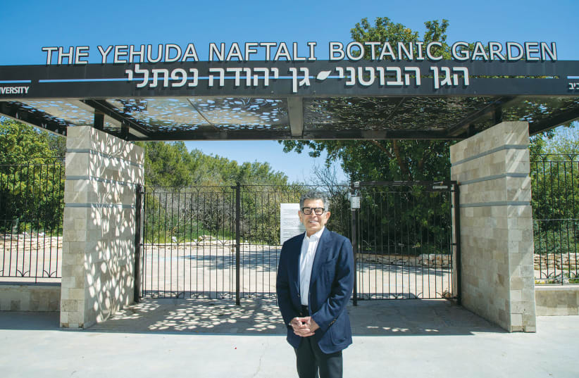  YEHUDA NAFTALI at the entrance to the Yehuda Naftali Botanic Garden.` (photo credit: TAU)