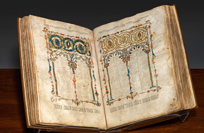  The Shem Tov Bible dates back to 1312 in Castile, now modern day Spain. (photo credit: COURTESY OF SOTHEBY'S )