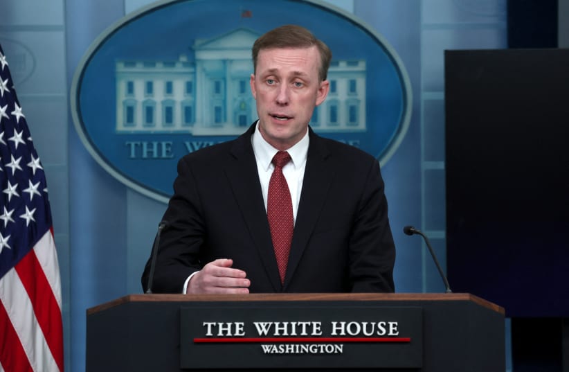  National Security Advisor Jake Sullivan speaks during a press briefing at the White House in Washington, U.S., May 22, 2024.  (photo credit: LEAH MILLIS/REUTERS)