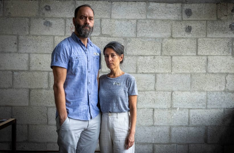 Jon (left) and Rachel (right,) parents of Israeli-American hostage Hersh Goldberg-Polin. Uploaded on 10/6/2024 (photo credit: MARC ISRAEL SELLEM)