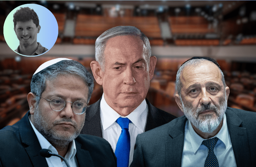 The Jerusalem Post's Eliav Breuer speaks on Itamar Ben-Gvir, Benjamin Netanyahu and Arye Deri. (photo credit: Canva, FLASH90)