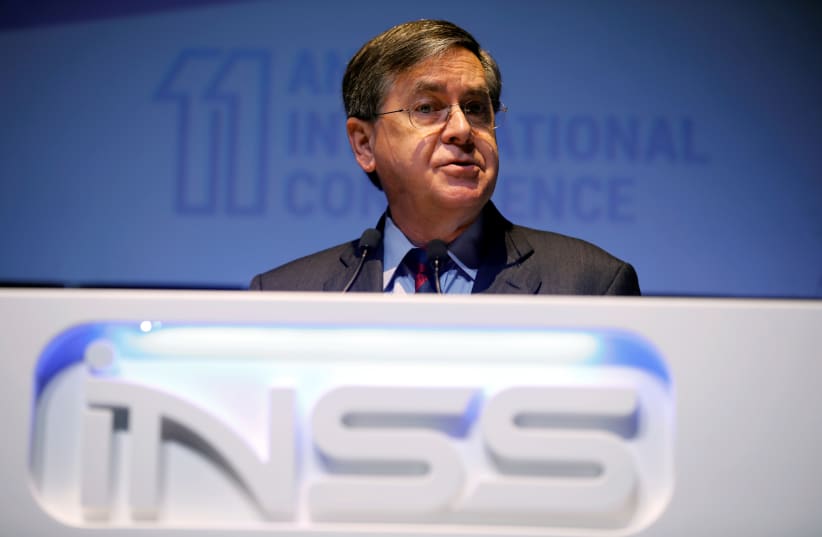 Then-acting US Assistant Secretary of State for Near Eastern Affairs, David Satterfield, speaks during the 11th Annual International Institute for National Security Studies (INSS) Conference in Tel Aviv, Israel January 31, 2018.  (photo credit: REUTERS/AMIR COHEN)