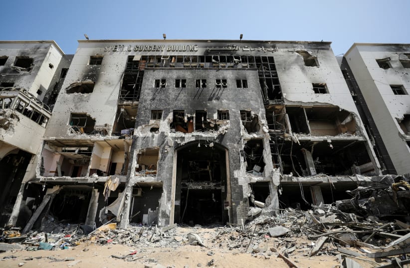  A views shows the damaged Al Shifa Hospital after Israeli forces withdrew from the hospital and the area around it following a two-week operation, amid the ongoing conflict between Israel and Hamas, in Gaza City April 2, 2024. (photo credit:  REUTERS/Dawoud Abu Alkas/File Photo)