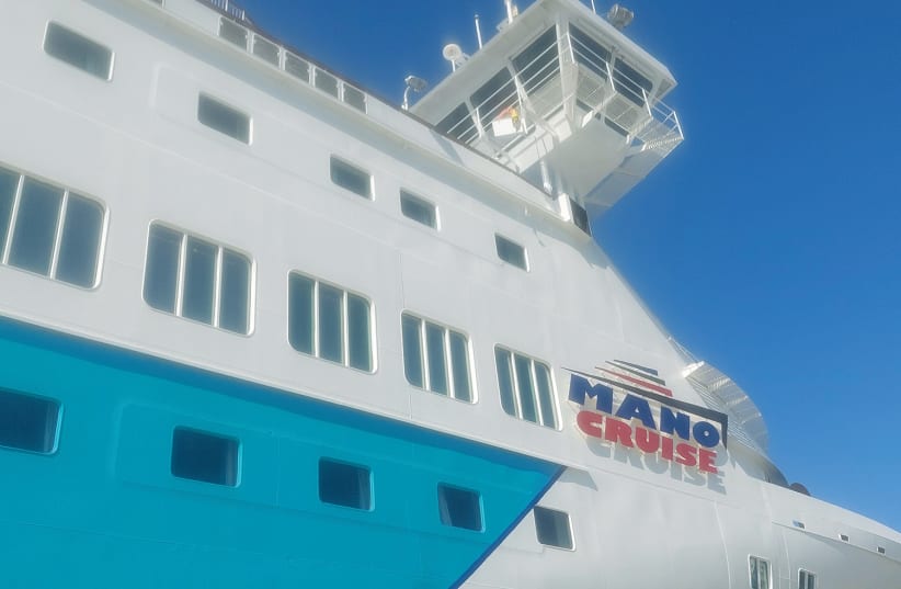  THE CROWN IRIS, Mano’s sole cruise ship. (photo credit: @MarkDavidPod   )