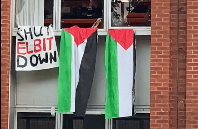 Palestine Action activist in Buckinghamshire (photo credit: SCREENSHOT VIA X)