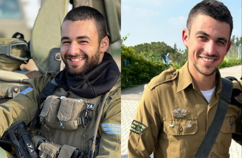  IDF soldiers Staff sergeant Yair Avitan (left) and Sergeant first class (res.) Yakir Shmuel Tatelbaum (right) (photo credit: IDF SPOKESPERSON'S UNIT)