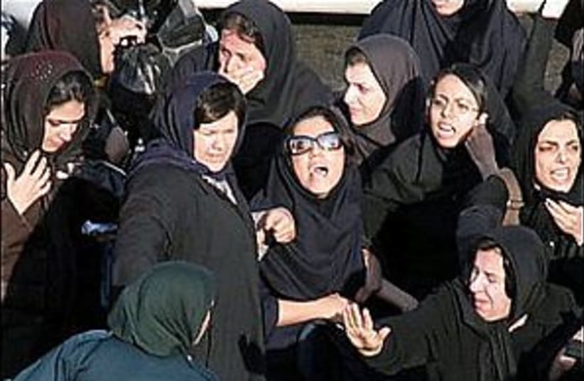 iran women protest 298  (photo credit: AP)