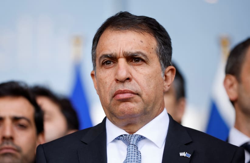  Head of the Mission of Israel to the EU and NATO Ambassador Haim Regev attends a solemn moment to remember the people killed in Israel, during the ongoing conflict with Hamas, at the European Parliament, in Brussels, Belgium, October 11, 2023.  (photo credit: REUTERS/Johanna Geron)