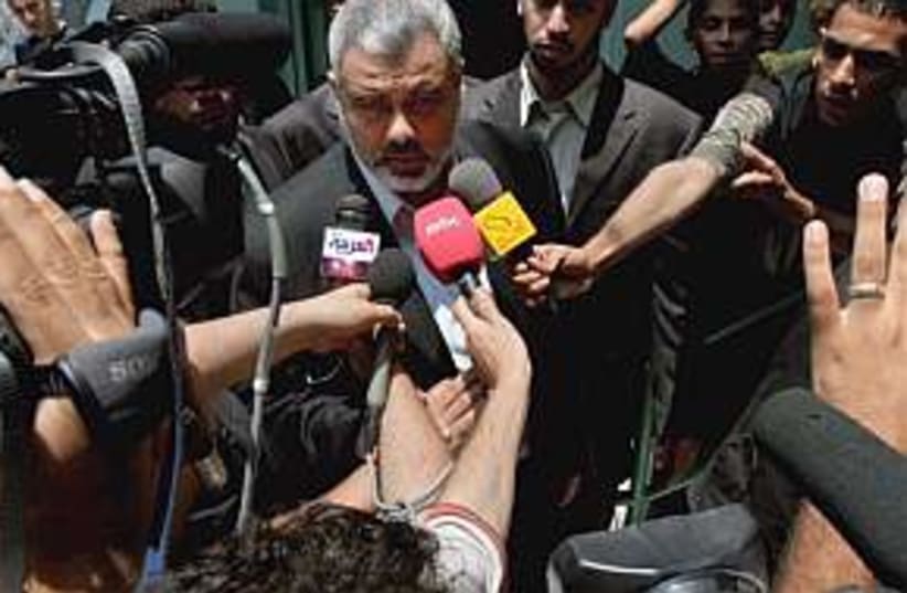 haniyeh reporters 298 (photo credit: AP)