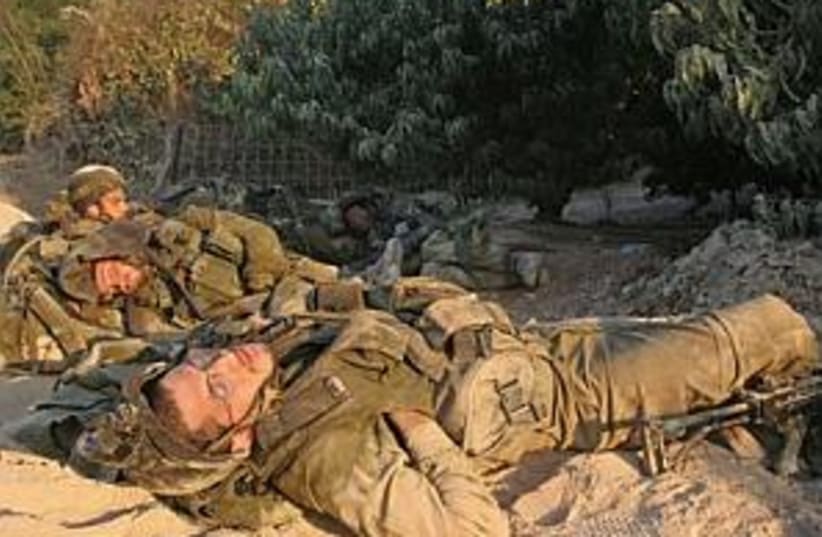 soldiers sleep 298 ap (photo credit: AP)