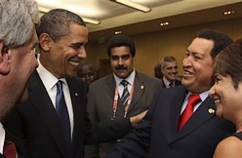 obama chavez shake hands 248.88 (photo credit: AP)