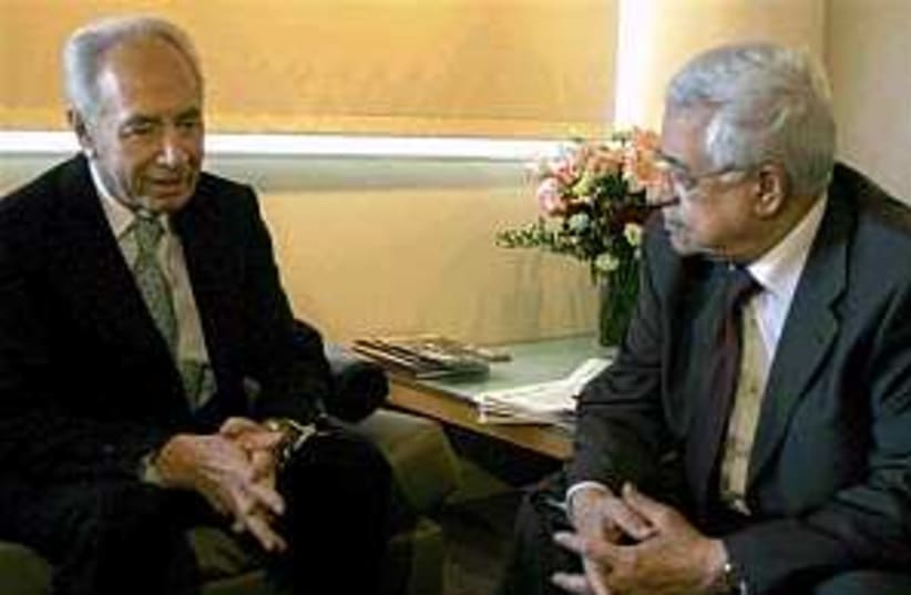 Peres and Abbas 298.88 (photo credit: AP [file])