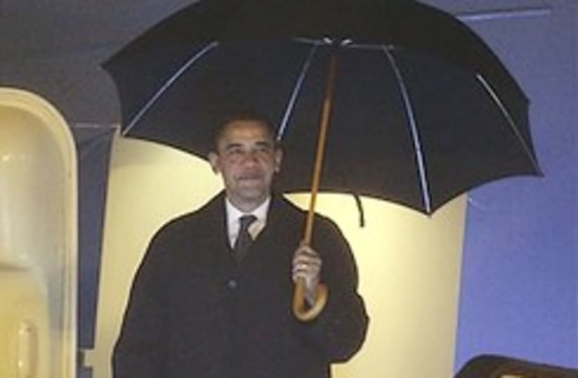 Obama China rain 248.88 (photo credit: )