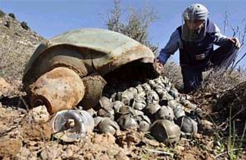 cluster bombs in lebanon (photo credit: AP)